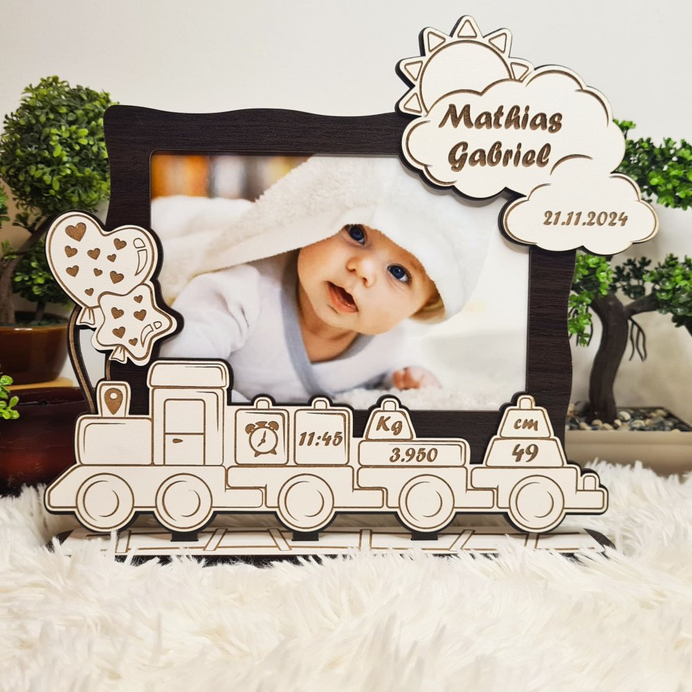 Rama foto bebe personalizata 7 Trenulet wenghe [3]