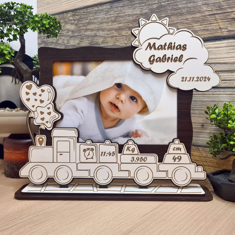 Rama foto bebe personalizata 7 Trenulet wenghe [2]