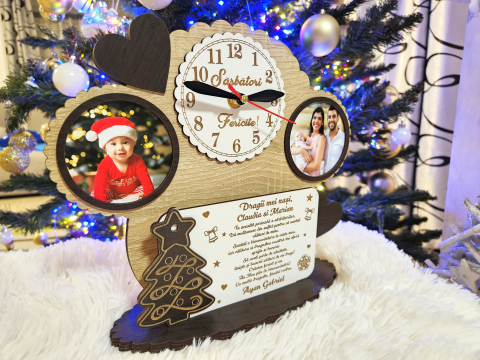 Ceas Personalizat de Crăciun – Cadoul Perfect pentru Nașii de Botez baietel [1]