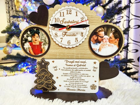 Cadouri de Craciun - Ceas Personalizat de Crăciun – Cadoul Perfect pentru Nașii de Botez fetita