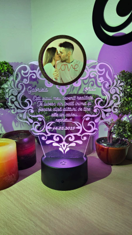 Lampă LED cu Mesaj si poza – Cadoul Perfect pentru Valentin’s Day & Dragobete 1 [1]