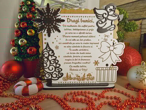 Cadouri pentru parinti - PLacheta Trofeu Cadou Craciun Bunici