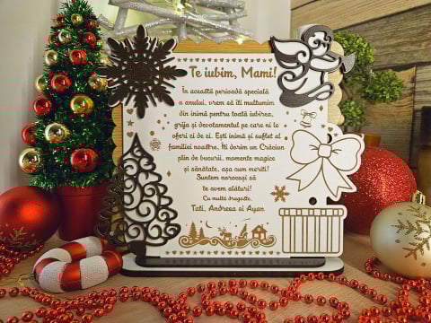 Cadouri copii - PLacheta Trofeu Cadou Craciun Mamica