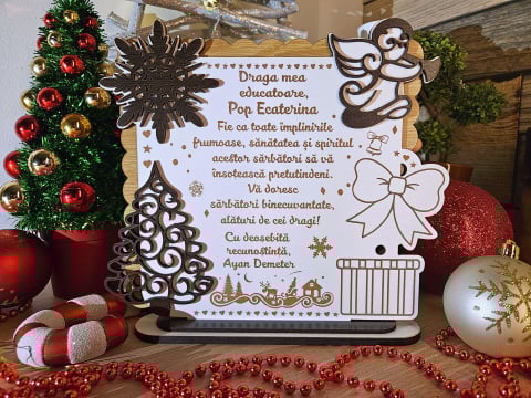 Cadouri profesii - PLacheta Trofeu Cadou Craciun Educatoare Invatatoare Diriginta Profesoara