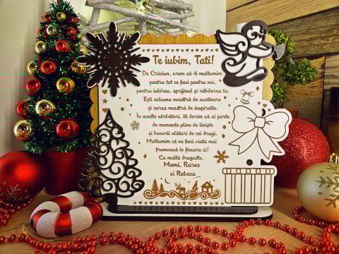 Cadouri pentru parinti - PLacheta Trofeu Cadou Craciun Tatic