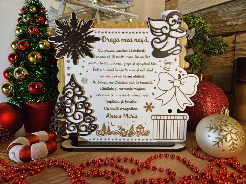 Cadouri pentru parinti - PLacheta Trofeu Cadou Craciun Nasa