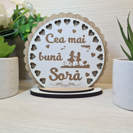 Placheta trofeu "Cea mai buna sora"