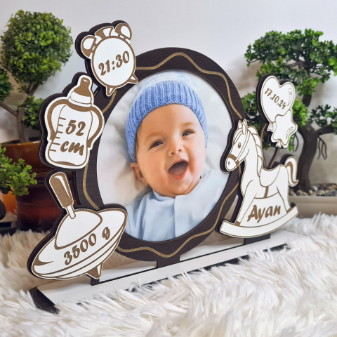 Rama foto bebe personalizata 9 mirror wenghe [2]