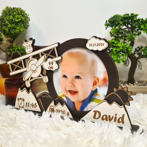Rama foto bebe personalizata 10 Aviator wenghe [3]