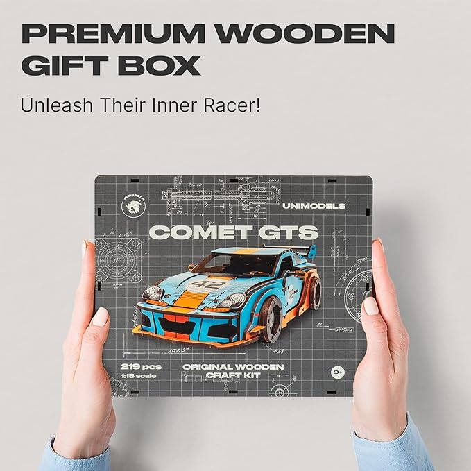 Puzzle 3D Lemn, Comet GTS, DIY Woosaic, 219 piese, Unidragon [2]