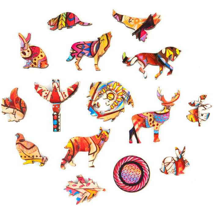 Puzzle din Lemn, Animal Lynx, 105 piese, Unidragon [4]