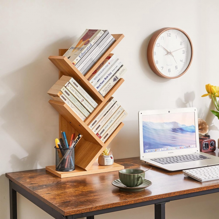 Raft modern cu 4 polițe aspect stejar natural [3]