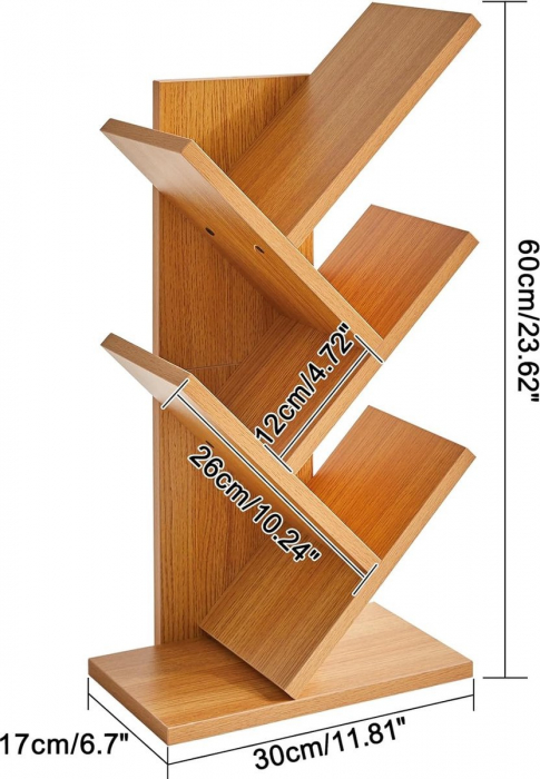 Raft modern cu 4 polițe aspect stejar natural [4]