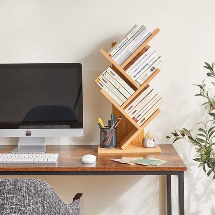 Raft modern cu 4 polițe aspect stejar natural [2]