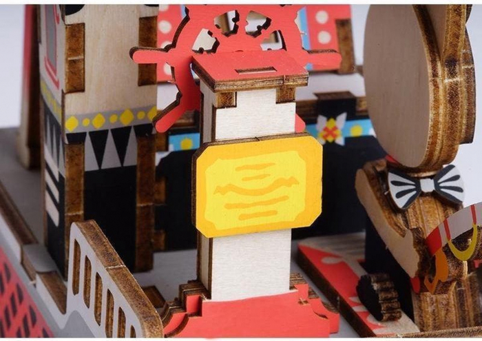 Robotime Fishing Cat Music Box AMD42 - Model din lemn [5]