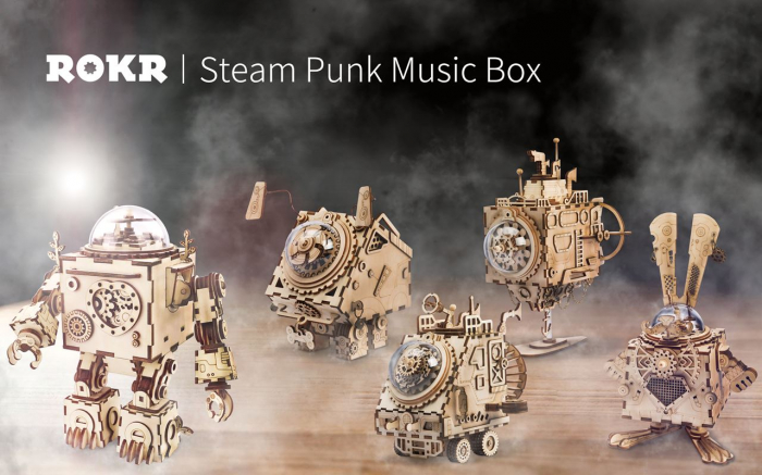 Puzzle 3d Lemn, Iepuras AM481 Cutie Muzicala, [4]