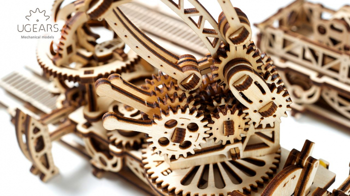 Puzzle 3D Lemn, Manipulator Autopropulsat, Ugears [5]