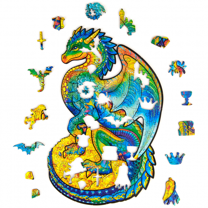 Puzzle din Lemn, Animal Dragon Protector, 97 piese, Unidragon [5]