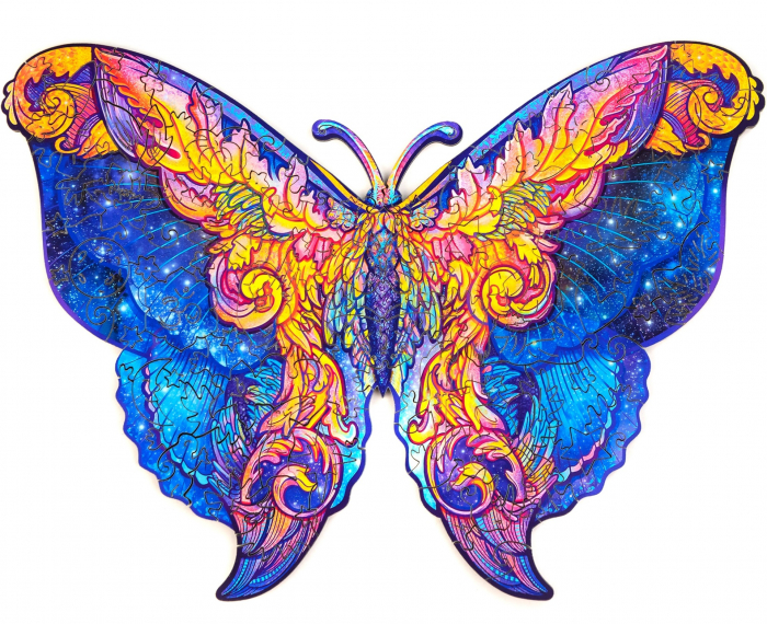 Puzzle din Lemn, Animal Fluture Intergalactic, 108 piese, Unidragon [2]