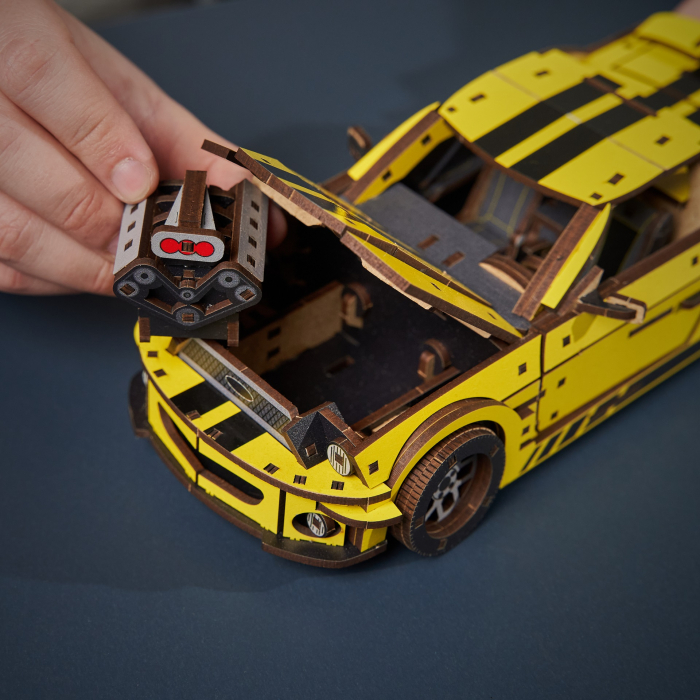 Puzzle 3D Lemn, Stallion GT, DIY Woosaic, 248 piese, Unidragon [3]