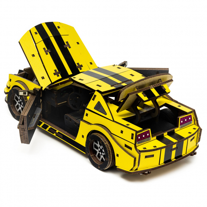 Puzzle 3D Lemn, Stallion GT, DIY Woosaic, 248 piese, Unidragon [5]