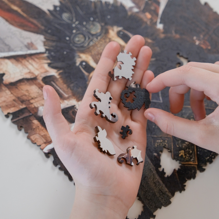 Puzzle din Lemn, Animal, Iepurele Conte, 250 piese, 32x23 cm, Unidragon [2]