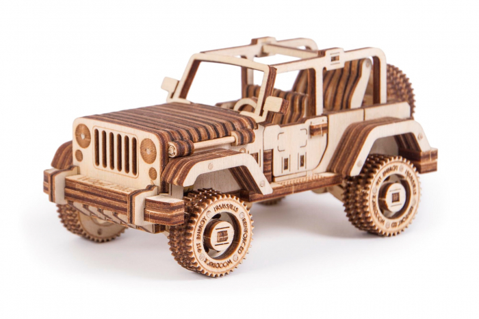 Puzzle 3D Lemn, Set de 3 Mașini, WoodTrick [4]