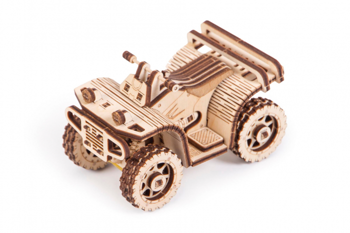 Puzzle 3D Lemn, Set de 3 Mașini, WoodTrick [3]