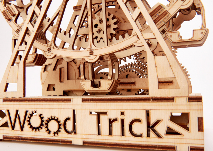 Puzzle 3D Lemn, Roata de Parc Mecanica, WoodTrick [4]