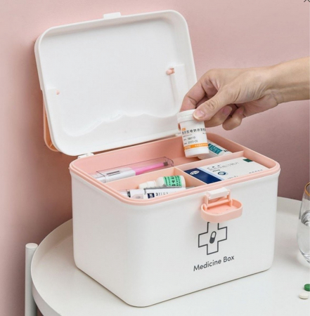 Sanatate si Frumusete - Cutie Depozitare si Transport Medicamente Alba CB28B