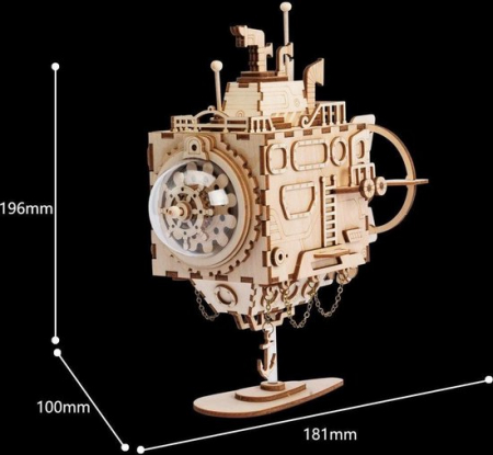 Cutie Muzicală din Lemn  - Model Submarin [2]