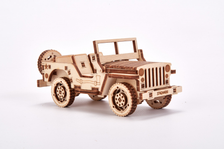 Puzzle 3D Lemn, Masina Jeep, WoodTrick [1]