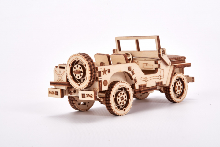 Puzzle 3D Lemn, Masina Jeep, WoodTrick [2]