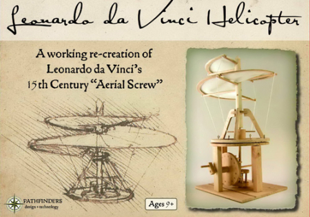 Leonardo Da Vinci, Elicopter, Model din Lemn, [1]
