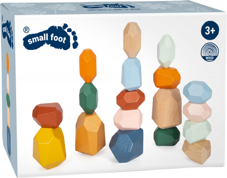 Jucarii & Jocuri - Joc Montessori, Pietre de Echilibrare Safari, 18 piese, small foot
