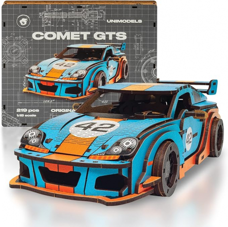 Jucarii & Jocuri - Puzzle 3D Lemn, Comet GTS, DIY Woosaic, 219 piese, Unidragon