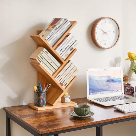 Raft modern cu 4 polițe aspect stejar natural [2]