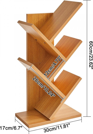 Raft modern cu 4 polițe aspect stejar natural [3]