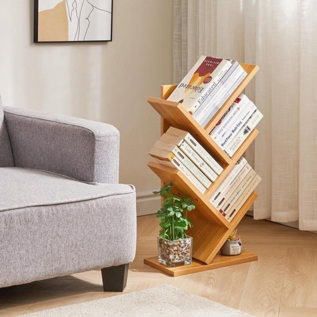 Raft modern cu 4 polițe aspect stejar natural [0]