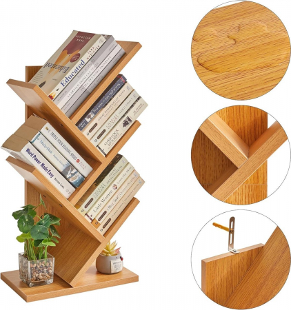 Raft modern cu 4 polițe aspect stejar natural [4]