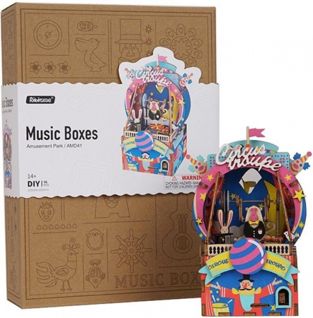 Puzzles - Robotime Amusement Park Music Box AMD41 - Model din Lemn