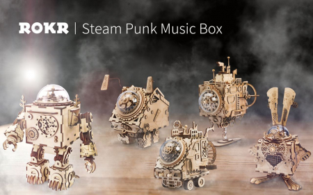 Puzzle 3d Lemn, Iepuras AM481 Cutie Muzicala, [3]