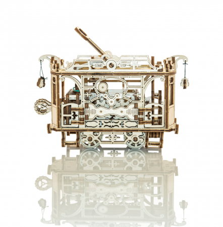 Tramvai de Oraș din Lemn cu Sine, Model de Lemn [1]