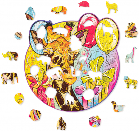 Puzzle din Lemn, Animal, Girafa Grațioasă [4]