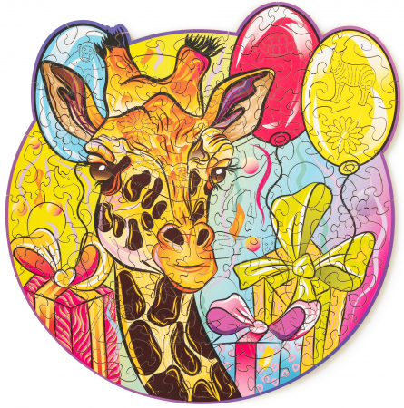 Puzzles - Puzzle din Lemn, Animal, Girafa Grațioasă