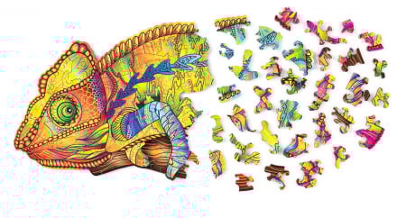 Puzzle din Lemn, Animal, Chameleon Colorat [2]