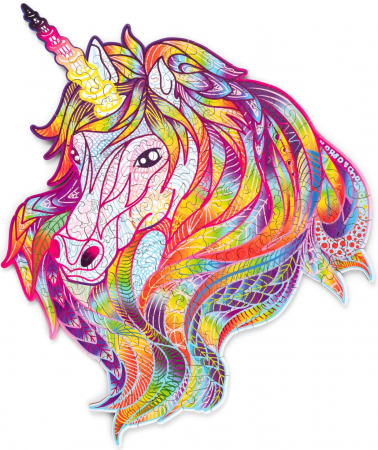 Puzzles - Puzzle din Lemn, Animal, Unicorn sclipitor