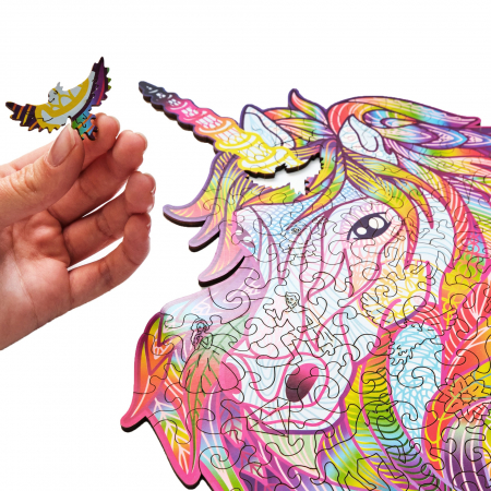 Puzzle din Lemn, Animal, Unicorn sclipitor [5]