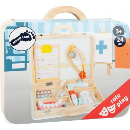 Jucarii Educative - Trusa Doctor si Dentist pentru Copii, lemn, small foot