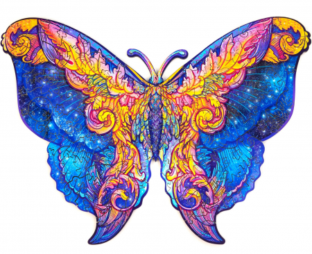 Puzzle din Lemn, Animal Fluture Intergalactic, 108 piese, Unidragon [1]